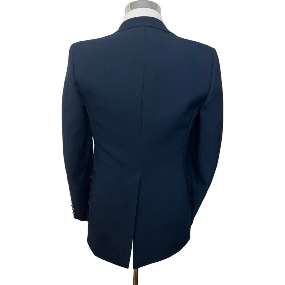 Vintage 70s Blazer Suit Jacket The Knack Sport Coat Blue Vtg Midcentury Mens 38R - Picture 3 of 13